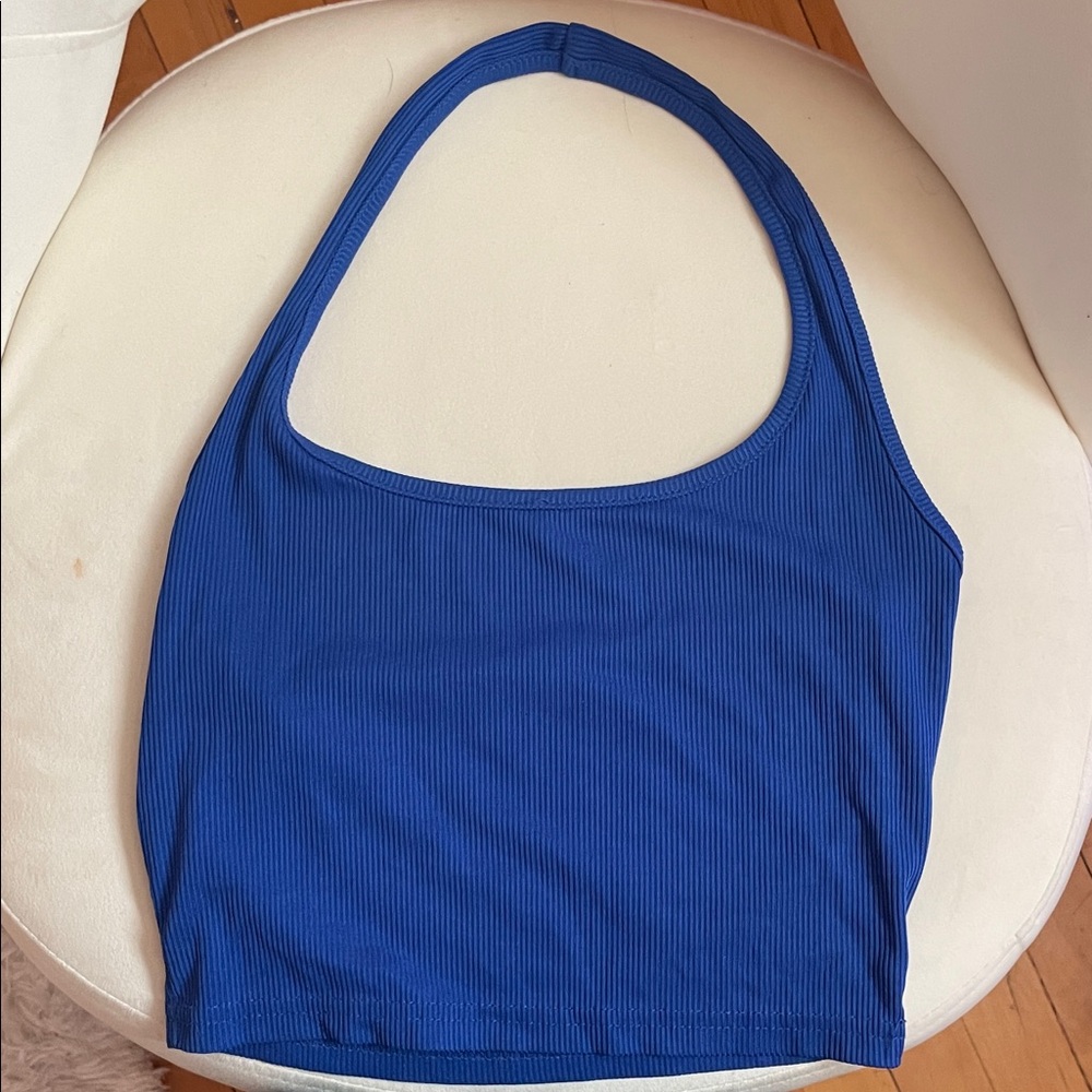 SHEIN Blue Ribbed Tank Top